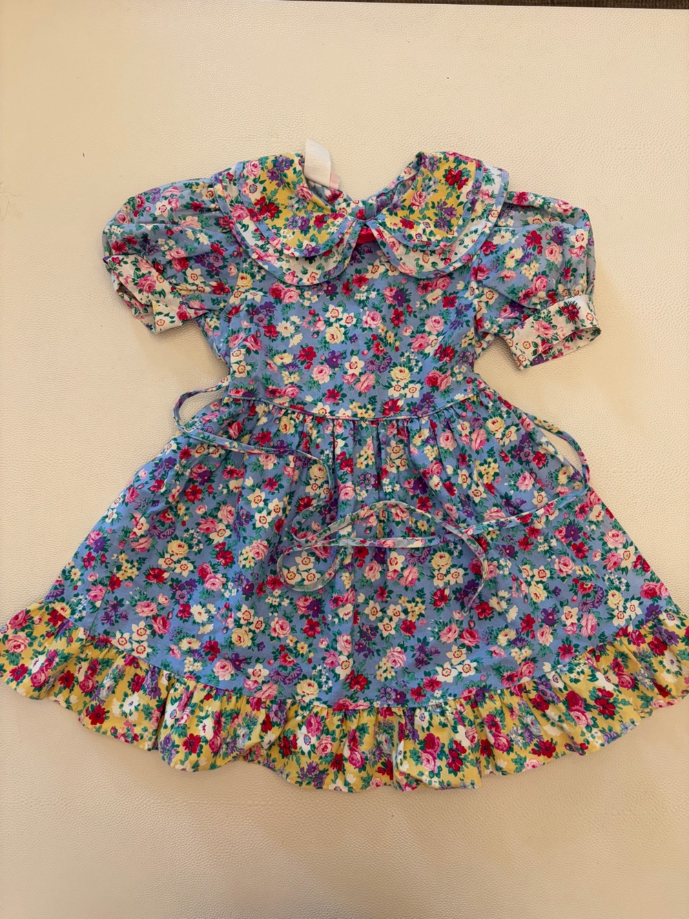 90s vintage floral girl’s dress, 5yo